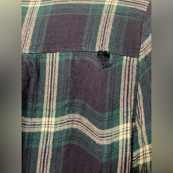 • Plaid Wrap Top Green and Blue - Picture 14 of 14